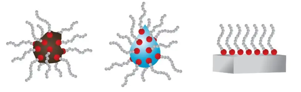 Minh họa cơ chế hấp phụ của phụ gia phân cực trong dầu bôi trơn