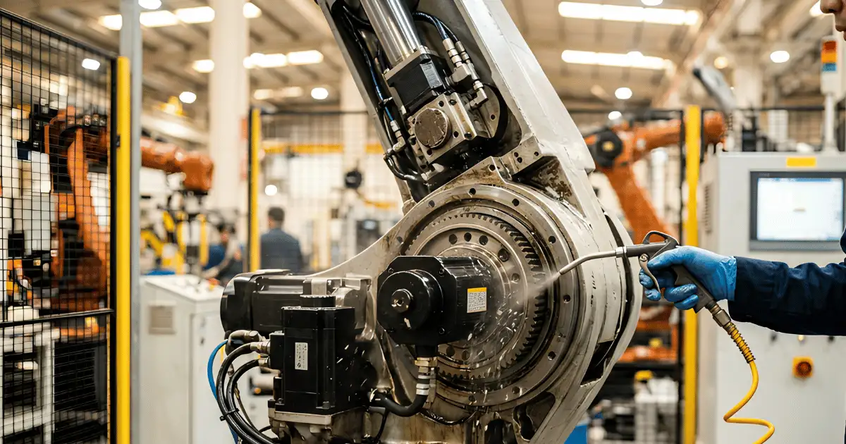 Bao lâu nên tra mỡ cho robot một lần? Hướng dẫn bôi mỡ robot công nghiệp 4 Thường xuyên vệ sinh cho robot một yếu tố quan trọng bên cạnh tra mỡ cho robot